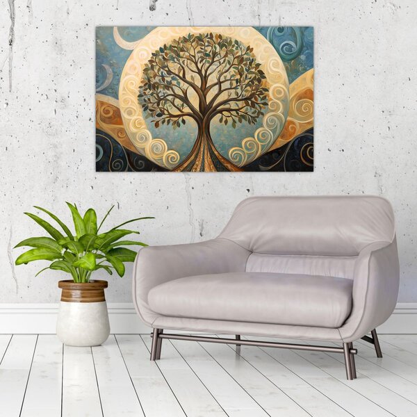Slika – Drvo života i spirale (90x60 cm)