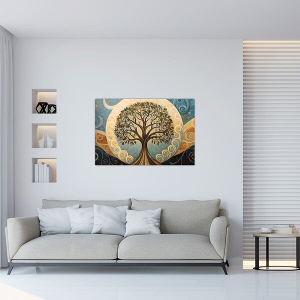 Slika – Drvo života i spirale (90x60 cm)