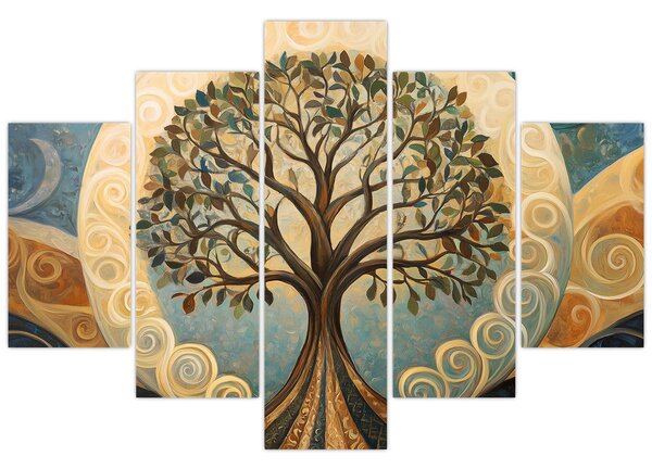 Slika – Drvo života i spirale (150x105 cm)