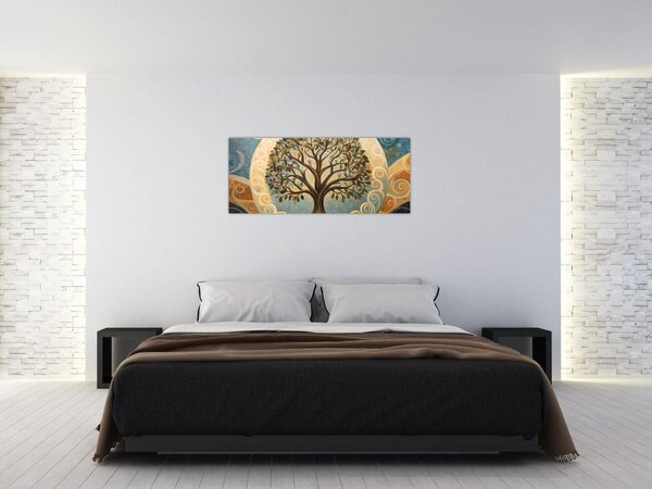 Slika – Drvo života i spirale (120x50 cm)