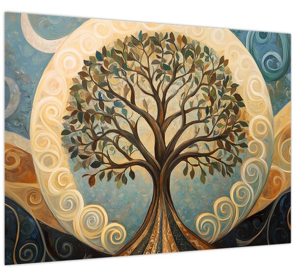 Slika – Drvo života i spirale (70x50 cm)