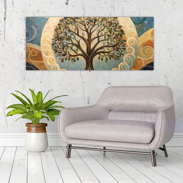 Slika – Drvo života i spirale (120x50 cm)