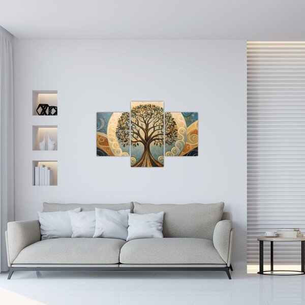 Slika – Drvo života i spirale (90x60 cm)