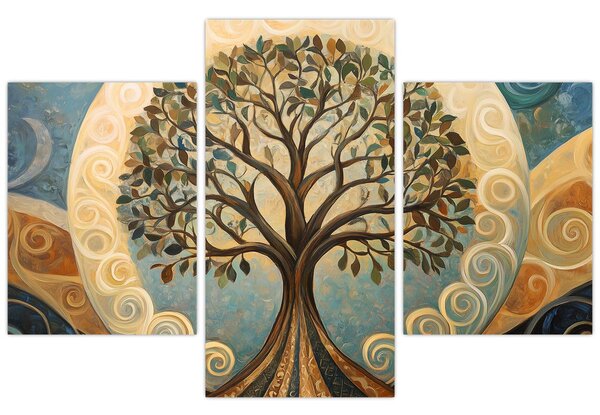 Slika – Drvo života i spirale (90x60 cm)