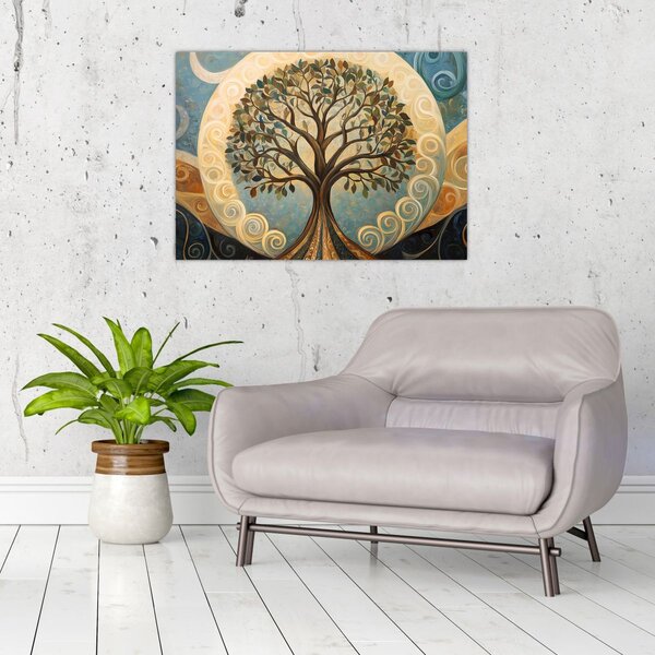 Slika – Drvo života i spirale (70x50 cm)