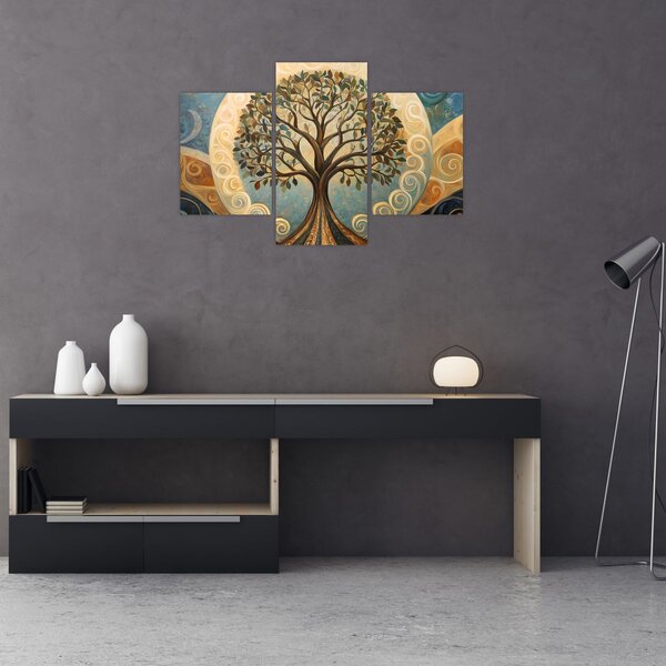 Slika – Drvo života i spirale (90x60 cm)