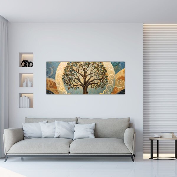 Slika – Drvo života i spirale (120x50 cm)
