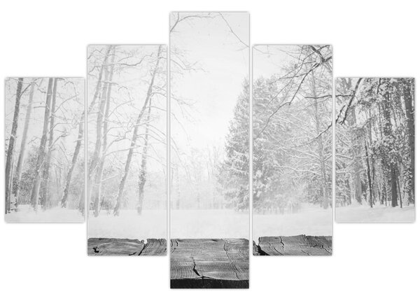 Slika - Drveni mol zimi (150x105 cm)