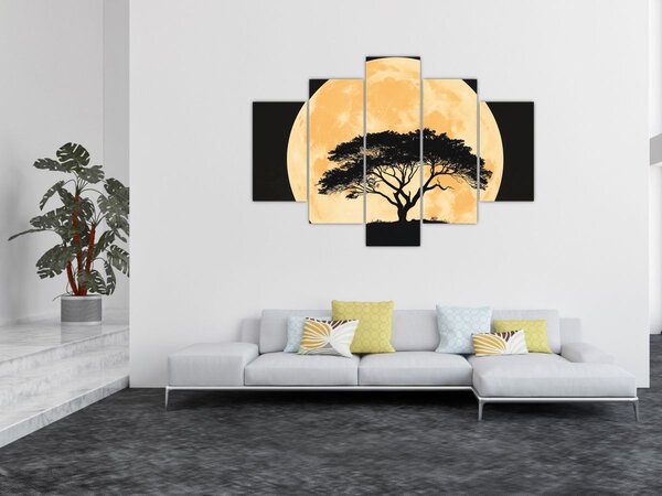 Slika – Drvo u zlatnom punom mjesecu II. (150x105 cm)