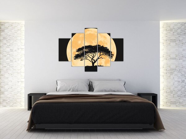 Slika – Drvo u zlatnom punom mjesecu II. (150x105 cm)