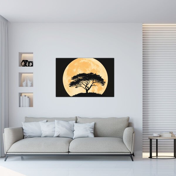 Slika – Drvo u zlatnom punom mjesecu II. (90x60 cm)