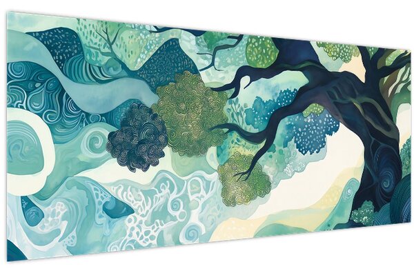 Slika – Zelena krošnja drveta života (120x50 cm)