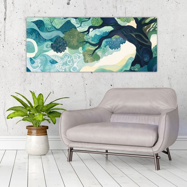 Slika – Zelena krošnja drveta života (120x50 cm)