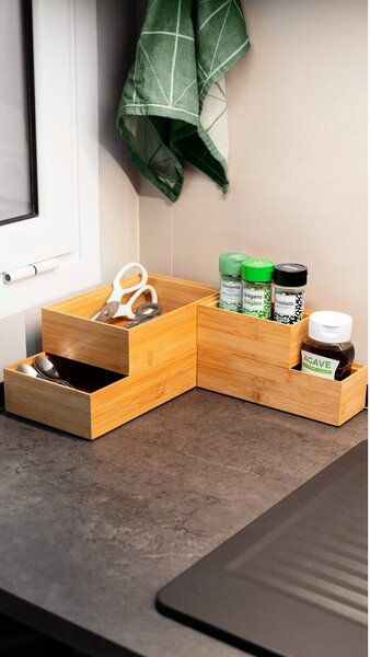 Organizator od bambusa Compactor Woody, 30 x 15 x 6,35 cm