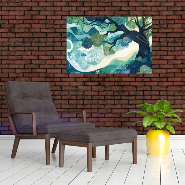 Slika – Zelena krošnja drveta života (90x60 cm)