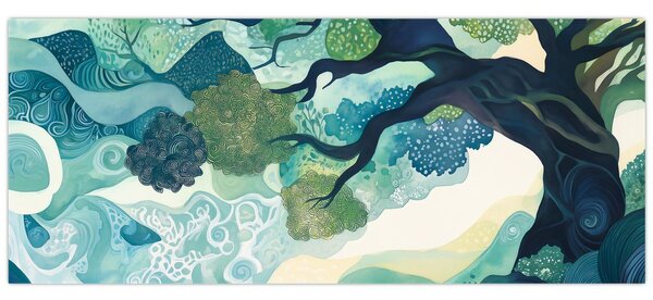 Slika – Zelena krošnja drveta života (120x50 cm)