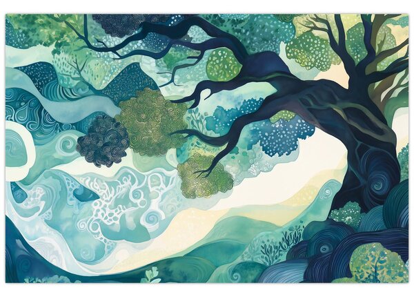 Slika – Zelena krošnja drveta života (90x60 cm)