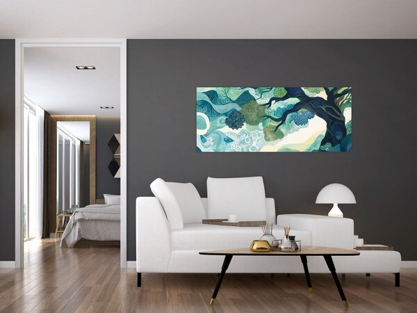 Slika – Zelena krošnja drveta života (120x50 cm)
