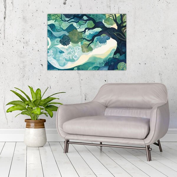 Slika – Zelena krošnja drveta života (70x50 cm)