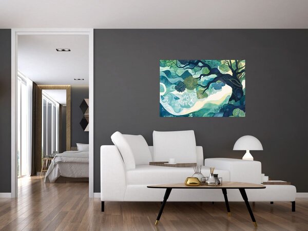 Slika – Zelena krošnja drveta života (90x60 cm)