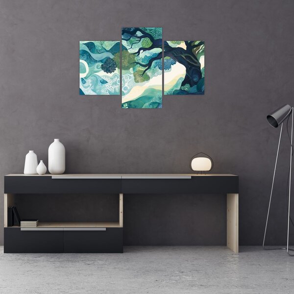 Slika – Zelena krošnja drveta života (90x60 cm)