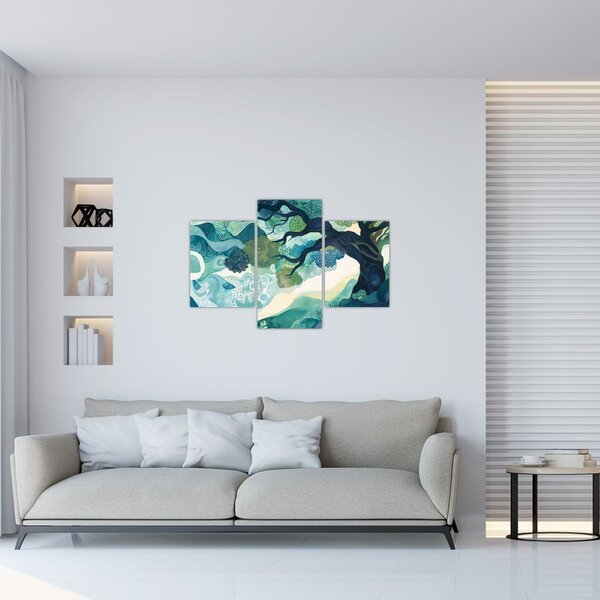 Slika – Zelena krošnja drveta života (90x60 cm)