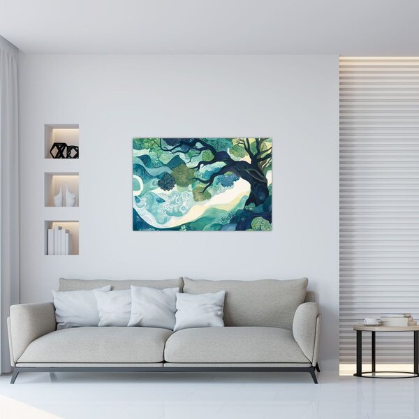 Slika – Zelena krošnja drveta života (90x60 cm)