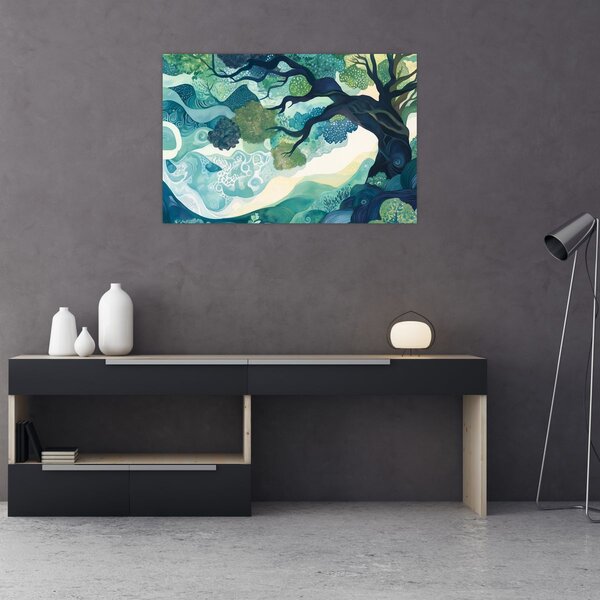Slika – Zelena krošnja drveta života (90x60 cm)