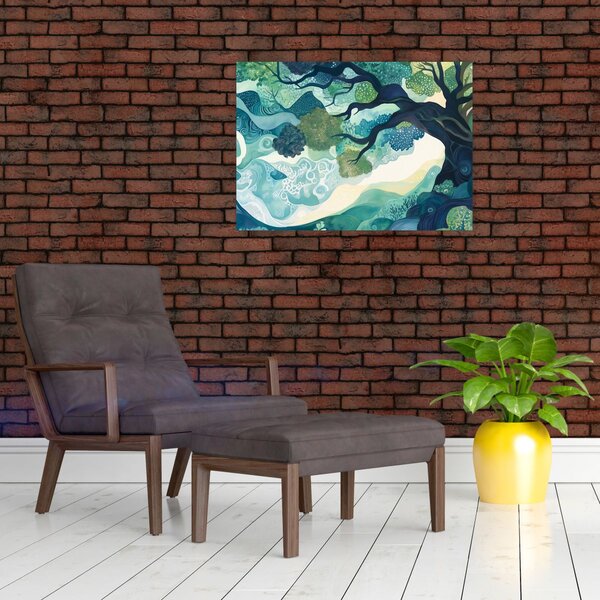 Slika – Zelena krošnja drveta života (70x50 cm)