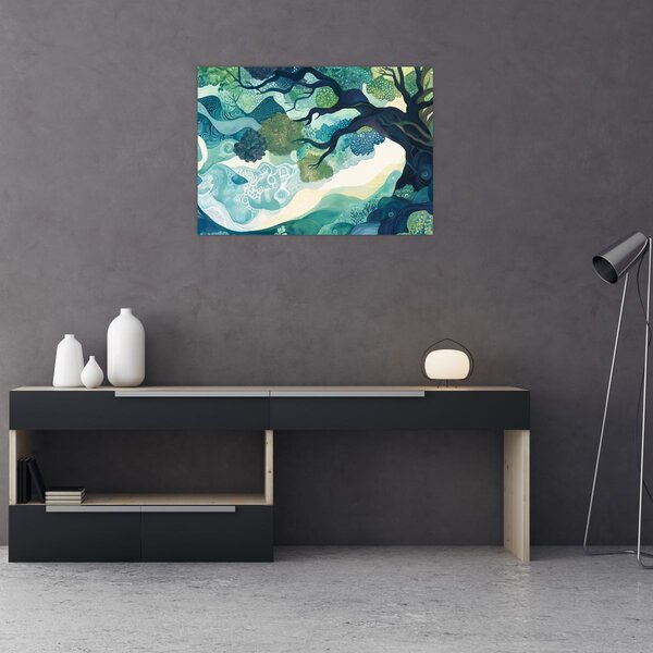 Slika – Zelena krošnja drveta života (70x50 cm)