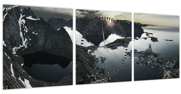 Slika - Norveške planine (sa satom) (90x30 cm)
