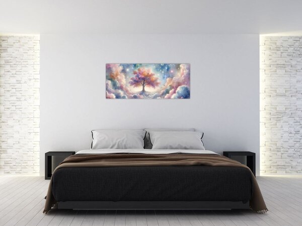 Slika – Drvo života u oblacima (120x50 cm)