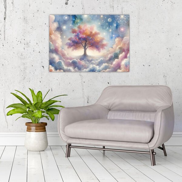 Slika – Drvo života u oblacima (70x50 cm)