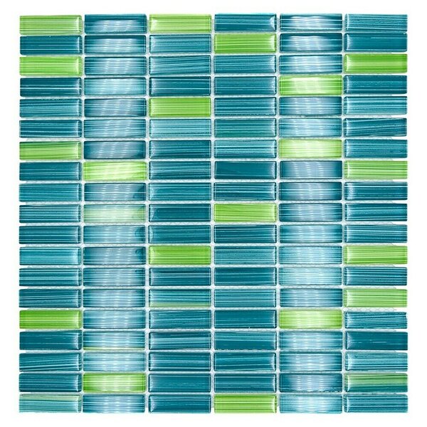 Mozaik pločica Stäbchen Crystal Mix XCM S850 (32,2 x 31 cm, Zelene boje, Sjaj)