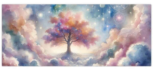 Slika – Drvo života u oblacima (120x50 cm)