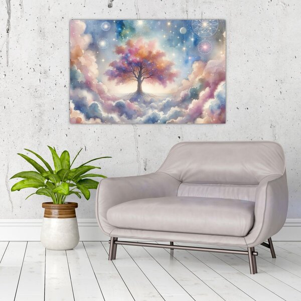 Slika – Drvo života u oblacima (90x60 cm)
