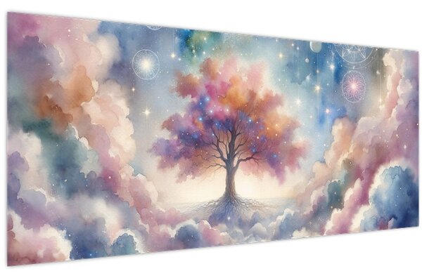Slika – Drvo života u oblacima (120x50 cm)