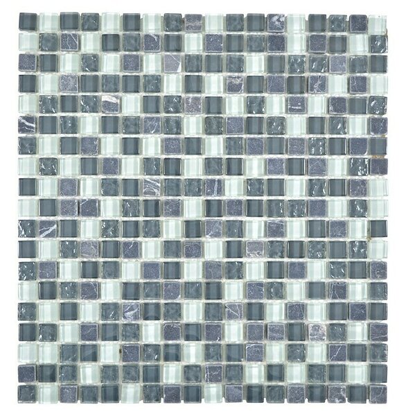 Mozaik pločica Quadrat Crystal Mix XCM M810 (30,5 x 32,2 cm, Sive boje, Sjaj)