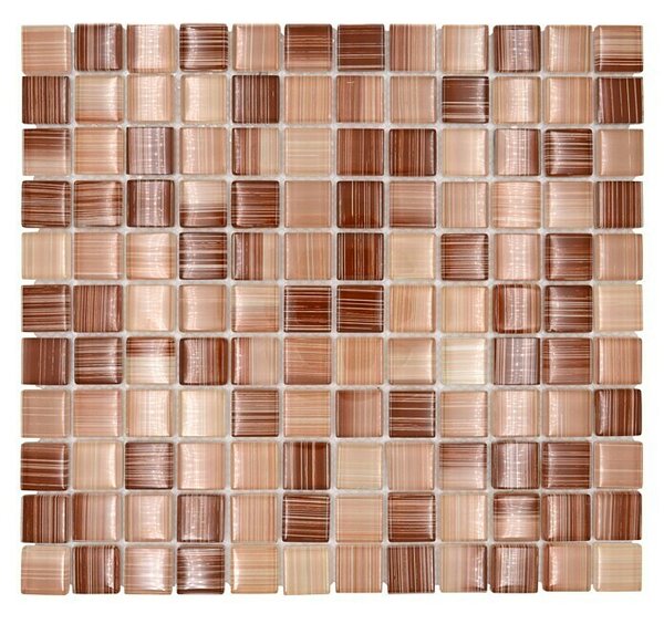 Mozaik pločica Quadrat Crystal XCM 8290 (32,7 x 30,2 cm, Bež boje, Sjaj)