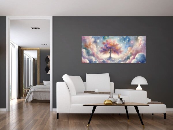 Slika – Drvo života u oblacima (120x50 cm)