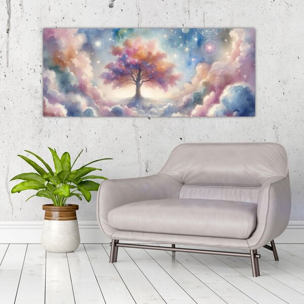 Slika – Drvo života u oblacima (120x50 cm)