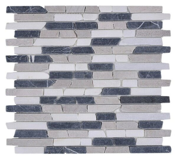 Mozaik pločica MOS BRICK 1125 (32,2 x 30,5 cm, Sivo-crne boje, Mat)