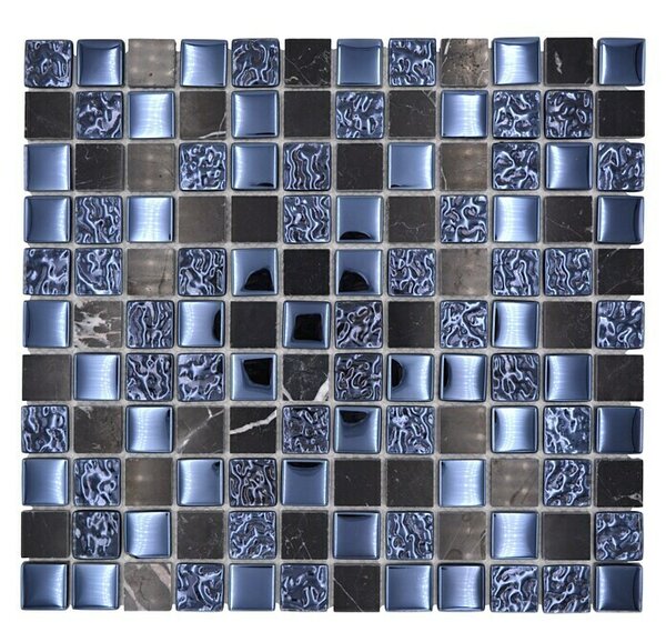 Mozaik pločica Quadrat Crystal Mix XCM M862 (32,7 x 30,2 cm, Crne boje, Sjaj)