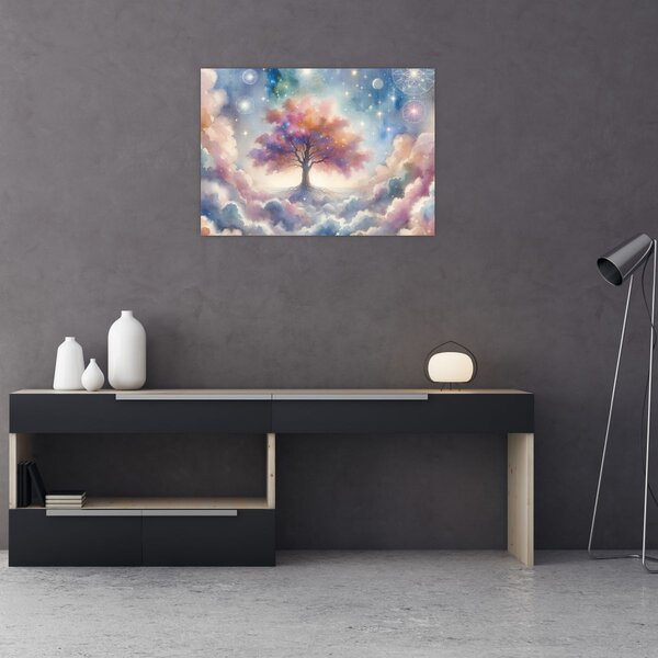 Slika – Drvo života u oblacima (70x50 cm)