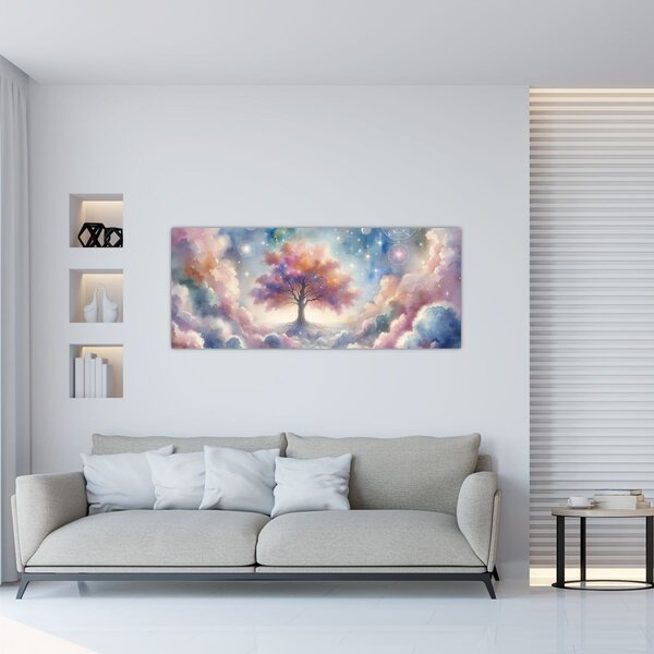 Slika – Drvo života u oblacima (120x50 cm)