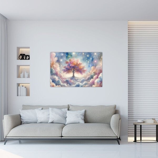 Slika – Drvo života u oblacima (90x60 cm)