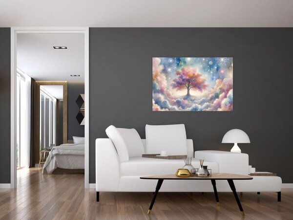 Slika – Drvo života u oblacima (90x60 cm)