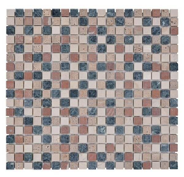 Mozaik pločica Quadrat Mix MOS 15/RND (32,2 x 30,5 cm, Smeđa-bež, Mat)