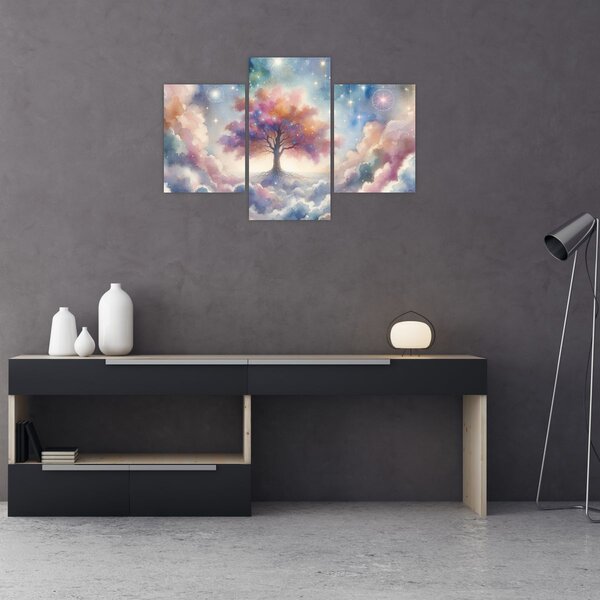Slika – Drvo života u oblacima (90x60 cm)