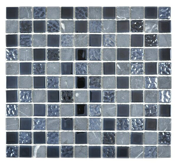 Mozaik pločica Crystal Mix CM M462 (32,7 x 30,2 cm, Crne boje, Sjaj)